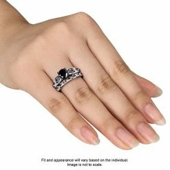 Stella Grace 10k White Gold 1 3/8 Carat T.W. Black Diamond Swirl Engagement Ring Set -Stella Grace Sales unnamed file 2503