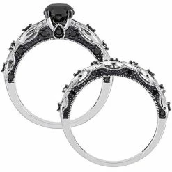 Stella Grace 10k White Gold 1 3/8 Carat T.W. Black Diamond Swirl Engagement Ring Set -Stella Grace Sales unnamed file 2504