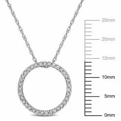 Stella Grace 10k White Gold 1/8 Carat T.W. Diamond Circle Pendant Necklace -Stella Grace Sales unnamed file 2556