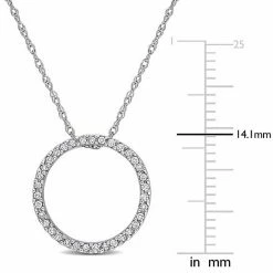 Stella Grace 10k White Gold 1/8 Carat T.W. Diamond Circle Pendant Necklace -Stella Grace Sales unnamed file 2557