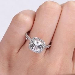 Stella Grace Sterling Silver Lab-Created White Sapphire Halo Ring -Stella Grace Sales unnamed file 2573
