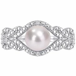 Stella Grace Sterling Silver Freshwater Cultured Pearl & Diamond Accent Infinity Ring -Stella Grace Sales unnamed file 2642