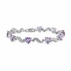 Stella Grace Sterling Silver Amethyst & Diamond Accent Heart Bracelet
