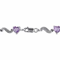 Stella Grace Sterling Silver Amethyst & Diamond Accent Heart Bracelet -Stella Grace Sales unnamed file 2656