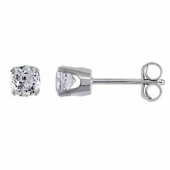Stella Grace 10k White Gold Lab-Created White Sapphire Solitaire Stud Earrings