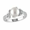 Stella Grace Sterling Silver Freshwater Cultured Pearl & Diamond Accent Ring