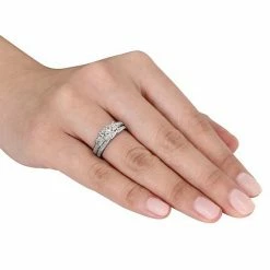 Stella Grace 10k White Gold 1/4 Carat T.W. Diamond 3 Stone Engagement Ring Set 5 Stella Grace 10k White Gold 1/4 Carat T.W. Diamond 3 Stone Engagement Ring Set -Stella Grace Sales unnamed file 271