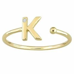 Stella Grace 10k Gold Diamond Accent Initial Open Ring