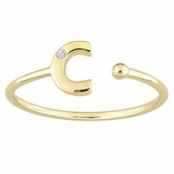 Stella Grace 10k Gold Diamond Accent Initial Open Ring -Stella Grace Sales unnamed file 2724