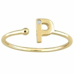 Stella Grace 10k Gold Diamond Accent Initial Open Ring -Stella Grace Sales unnamed file 2730