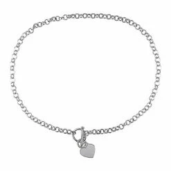 Stella Grace Sterling Silver Heart Charm Toggle Necklace