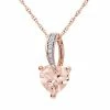 Stella Grace 10k Rose Gold Morganite And Diamond Accent Heart Pendant