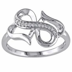 Stella Grace Sterling Silver Diamond Accent Infinity Heart Ring