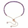 Stella Grace 18k Rose Gold Over Silver Amethyst Tassel Bolo Bracelet