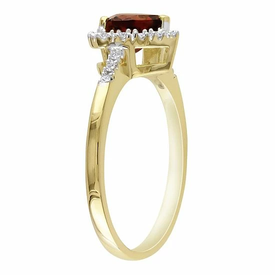 Stella Grace 10k Gold Garnet & 1/10 Carat T.W. Diamond Heart Ring 2 Stella Grace 10k Gold Garnet & 1/10 Carat T.W. Diamond Heart Ring - Image 2