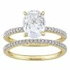 Stella Grace 14k Gold 2 Carat T.W. Lab-Created Moissanite & 1/4 Carat T.W. Diamond Engagement Ring Set