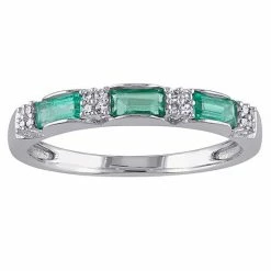 Stella Grace 10k White Gold Emerald & Diamond Accent Eternity Ring