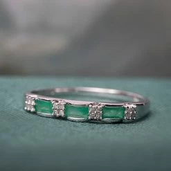 Stella Grace 10k White Gold Emerald & Diamond Accent Eternity Ring -Stella Grace Sales unnamed file 2842