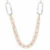 Stella Grace Sterling Silver Multistrand Oval Link Chain Necklace