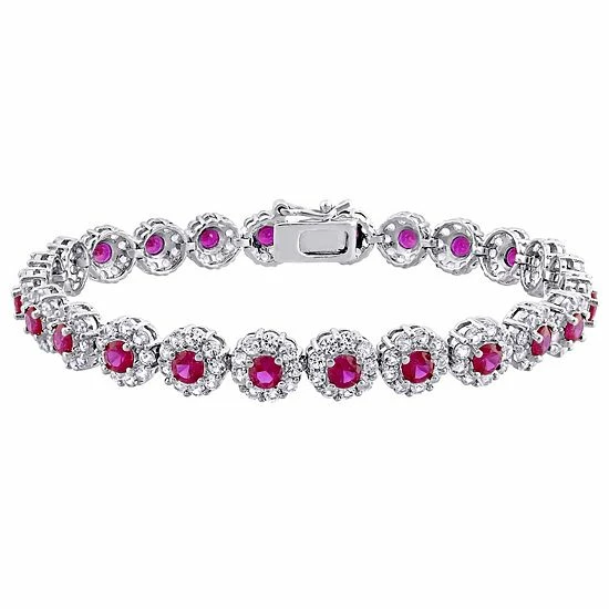 Stella Grace Sterling Silver Red Cubic Zirconia & Lab-Created White Sapphire Bracelet 1 Stella Grace Sterling Silver Red Cubic Zirconia & Lab-Created White Sapphire Bracelet