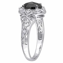 Stella Grace 10k White Gold 1 1/8 Carat T.W. Black & White Diamond Vintage Engagement Ring -Stella Grace Sales unnamed file 294