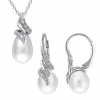Stella Grace Freshwater Cultured Pearl & 1/10 Carat T.W. Diamond Necklace & Earring Set