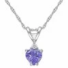 Stella Grace 10k White Gold Tanzanite & Diamond Accent Heart Shaped Pendant Necklace