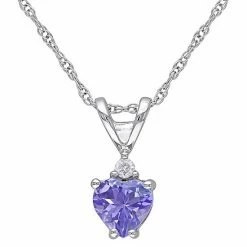 Stella Grace 10k White Gold Tanzanite & Diamond Accent Heart Shaped Pendant Necklace