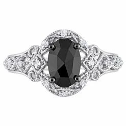 Stella Grace 10k White Gold 1 1/8 Carat T.W. Black & White Diamond Vintage Engagement Ring -Stella Grace Sales unnamed file 295