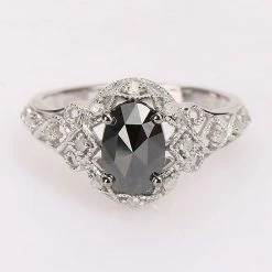 Stella Grace 10k White Gold 1 1/8 Carat T.W. Black & White Diamond Vintage Engagement Ring -Stella Grace Sales unnamed file 296