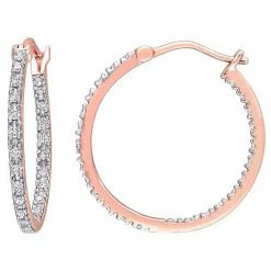 Stella Grace 10k Rose Gold 1/4 Carat T.W. Diamond Inside-Out Hoop Earrings