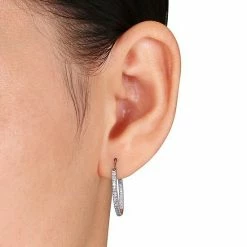 Stella Grace 10k Rose Gold 1/4 Carat T.W. Diamond Inside-Out Hoop Earrings -Stella Grace Sales unnamed file 3002