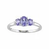 Stella Grace Tanzanite & Diamond Accent 10k White Gold 3-Stone Ring