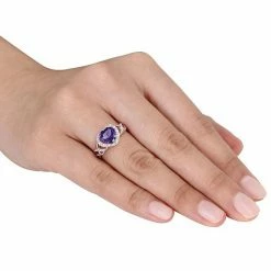 Stella Grace Sterling Silver Amethyst & 1/10 Carat T.W. Diamond Open Heart Crossover Ring -Stella Grace Sales unnamed file 3011