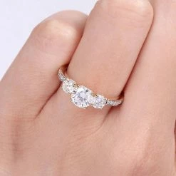 Stella Grace 10k Gold Lab-Created Moissanite 3-Stone Engagement Ring -Stella Grace Sales unnamed file 3019