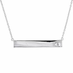 Stella Grace Sterling Silver White Sapphire Accent Linear Necklace