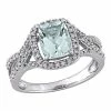 Stella Grace 10K White Gold Aquamarine & 1/6 Carat T.W. Diamond Ring