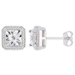 Stella Grace Sterling Silver Diamond Accent Stud Earrings