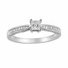 Stella Grace Sterling Silver Lab-Created White Sapphire And Diamond Accent Ring