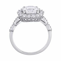 Stella Grace 10K White Gold Lab Created White Sapphire & Diamond Accent Halo Engagement Ring -Stella Grace Sales unnamed file 3088