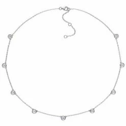 Stella Grace Sterling Silver 2 1/4 Carat T.W. Lab-Created Moissanite Station Necklace 4 Stella Grace Sterling Silver 2 1/4 Carat T.W. Lab-Created Moissanite Station Necklace -Stella Grace Sales unnamed file 3101