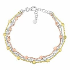 Stella Grace 18k Gold Over Silver Multistrand Chain Bracelet 18k Tri Tone -Stella Grace Sales unnamed file 3111