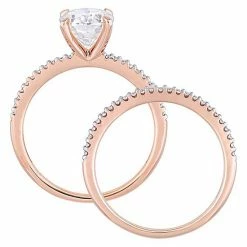 Stella Grace 14k Rose Gold 2 Carat T.W. Lab-Created Moissanite & 1/4 Carat T.W. Diamond Engagement Ring Set -Stella Grace Sales unnamed file 3131