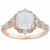 Stella Grace 10k Rose Gold White Opal, White Sapphire & Diamond Accent Vintage Ring