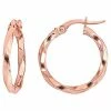 Stella Grace 10k Rose Gold 19 Mm Twisted Hoop Earrings