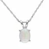 Stella Grace 10k White Gold Oval Cut Opal Solitaire Pendant Necklace