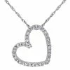 Stella Grace 10k White Gold 1/10 Carat T.W Diamond Heart Pendant Necklace