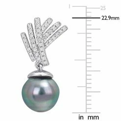 Stella Grace Sterling Silver Tahitian Cultured Pearl & Diamond Accent Drop Earrings -Stella Grace Sales unnamed file 3242