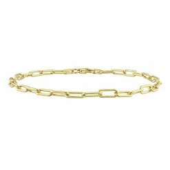 Stella Grace Men's 18k Gold Plated Silver Oval Link Bracelet