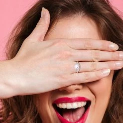 Stella Grace Sterling Silver Freshwater Cultured Pearl & White Topaz Halo Ring -Stella Grace Sales unnamed file 3266